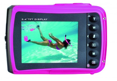 AquaPix W1024-P Waterproof Camera – Pink (10MP) 2.4 inch TFT LCD